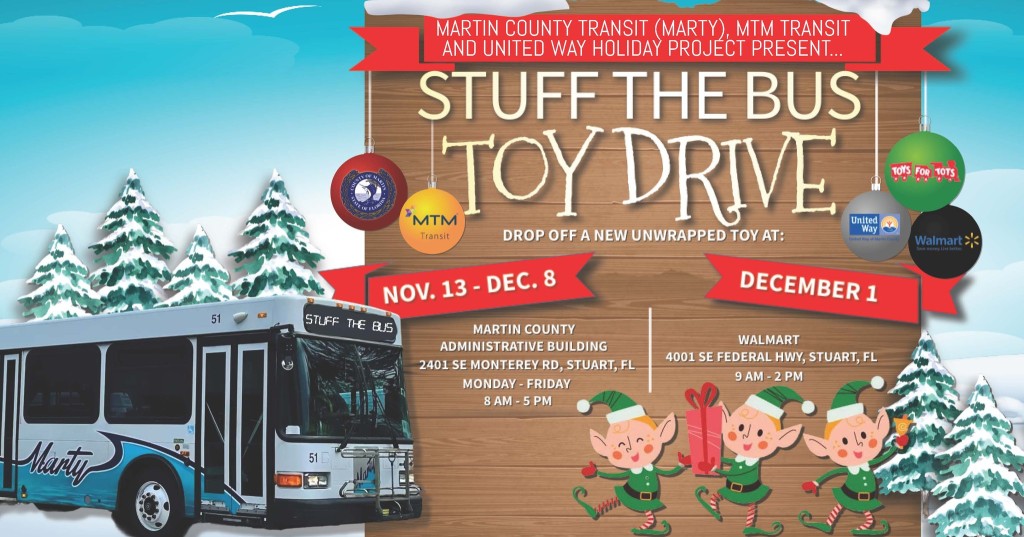 Help make the holiday season bright! Stuff the Bus!