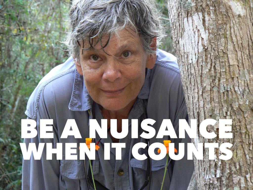 “Be a nuisance when it counts…”